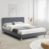 Lit scandinave gris 2 places 160x200 cm