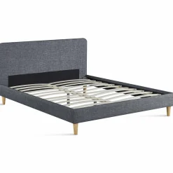 Lit scandinave gris 2 places 160x200 cm