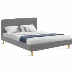 Lit scandinave gris clair 2 places