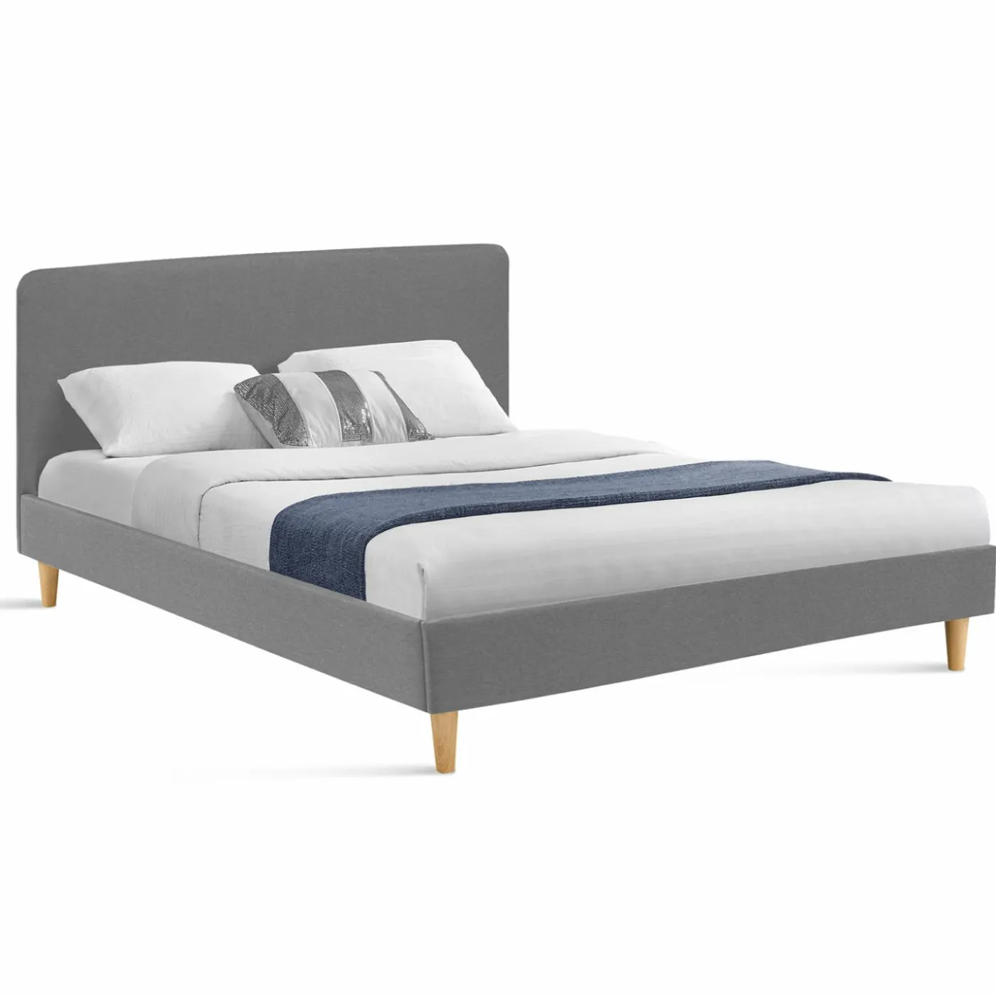 Lit scandinave gris clair 2 places