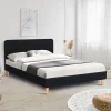 Lit scandinave noir 2 places 140x190 cm