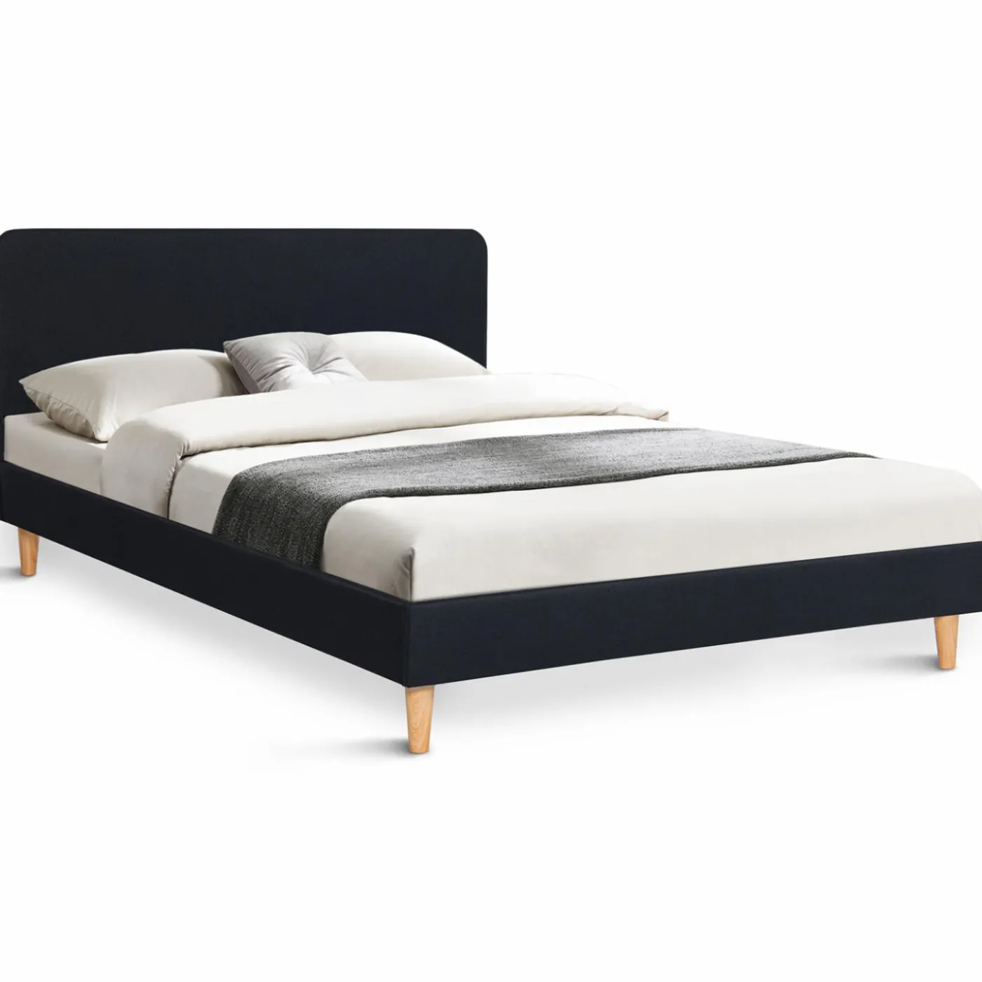 Lit scandinave noir 2 places 140x190 cm