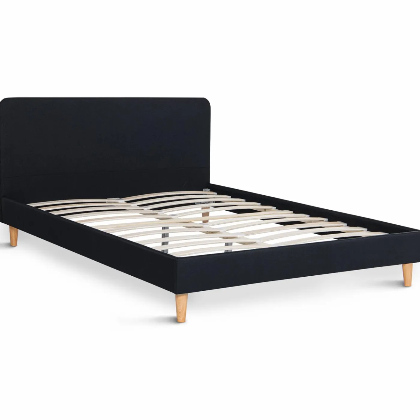 Lit scandinave noir 2 places 140x190 cm