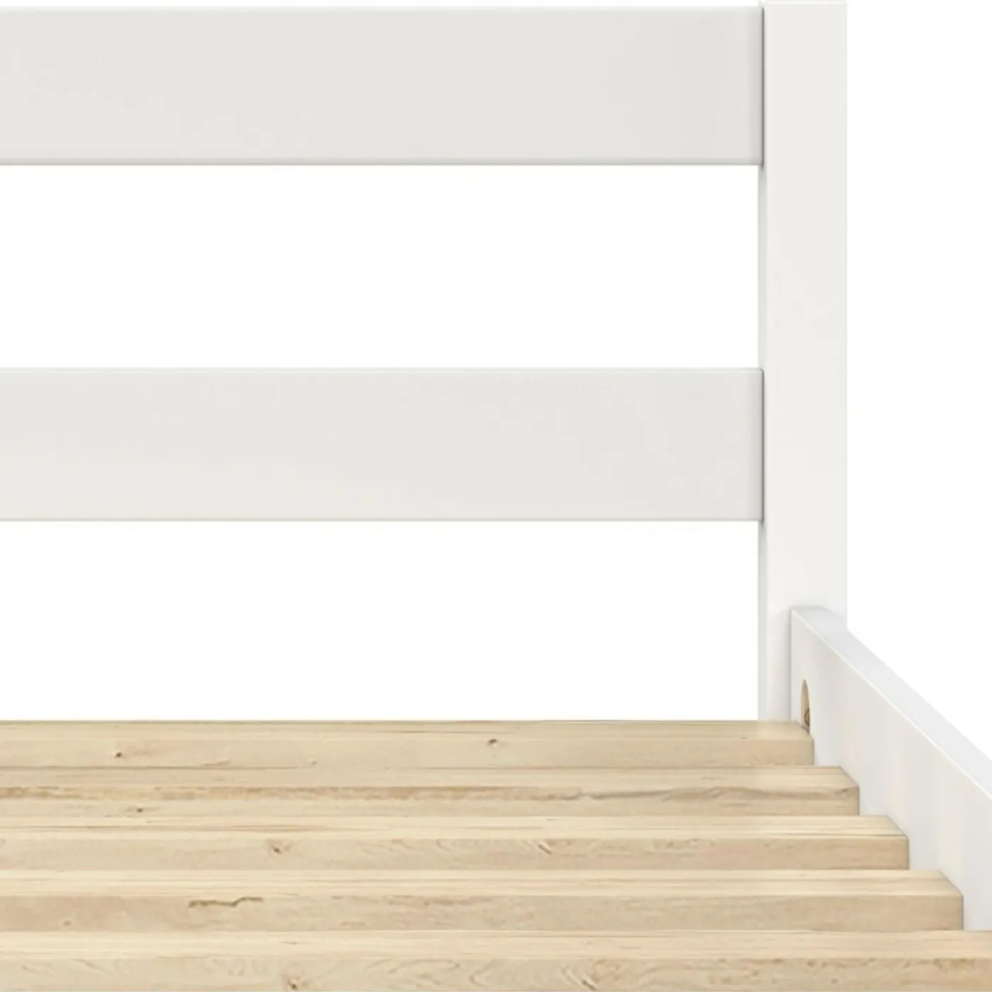 Lit simple 90 x 190 cm avec sommier bois blanc