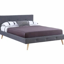Lit style scandinave 160x200 cm gris