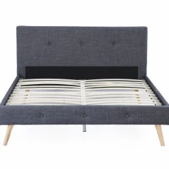 Lit style scandinave 160x200 cm gris