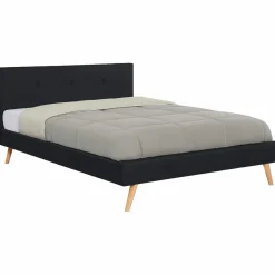 Lit style scandinave 160x200 cm noir