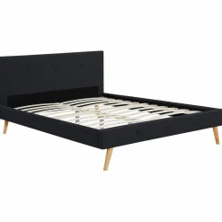 Lit style scandinave 160x200 cm noir