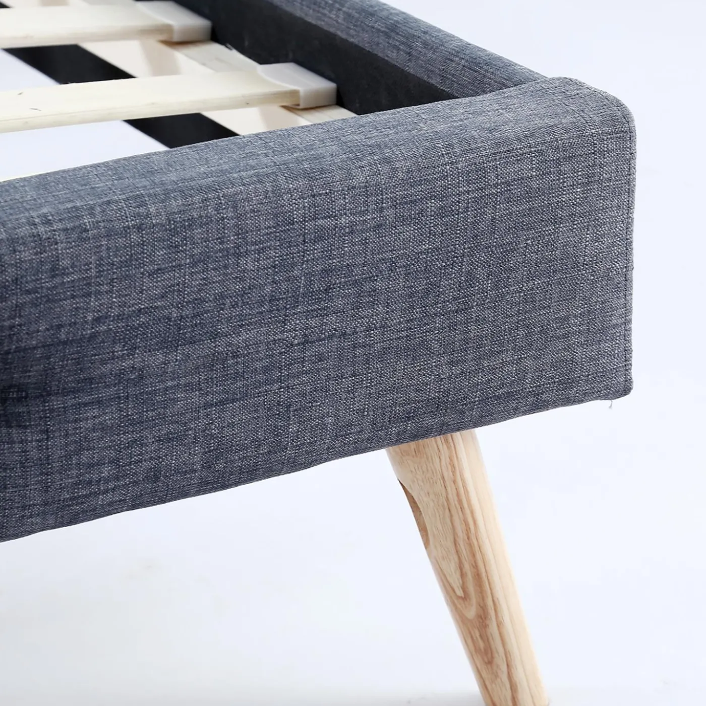 Lit style scandinave 140x190 cm gris