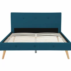Lit style scandinave 160x200 cm bleu canard