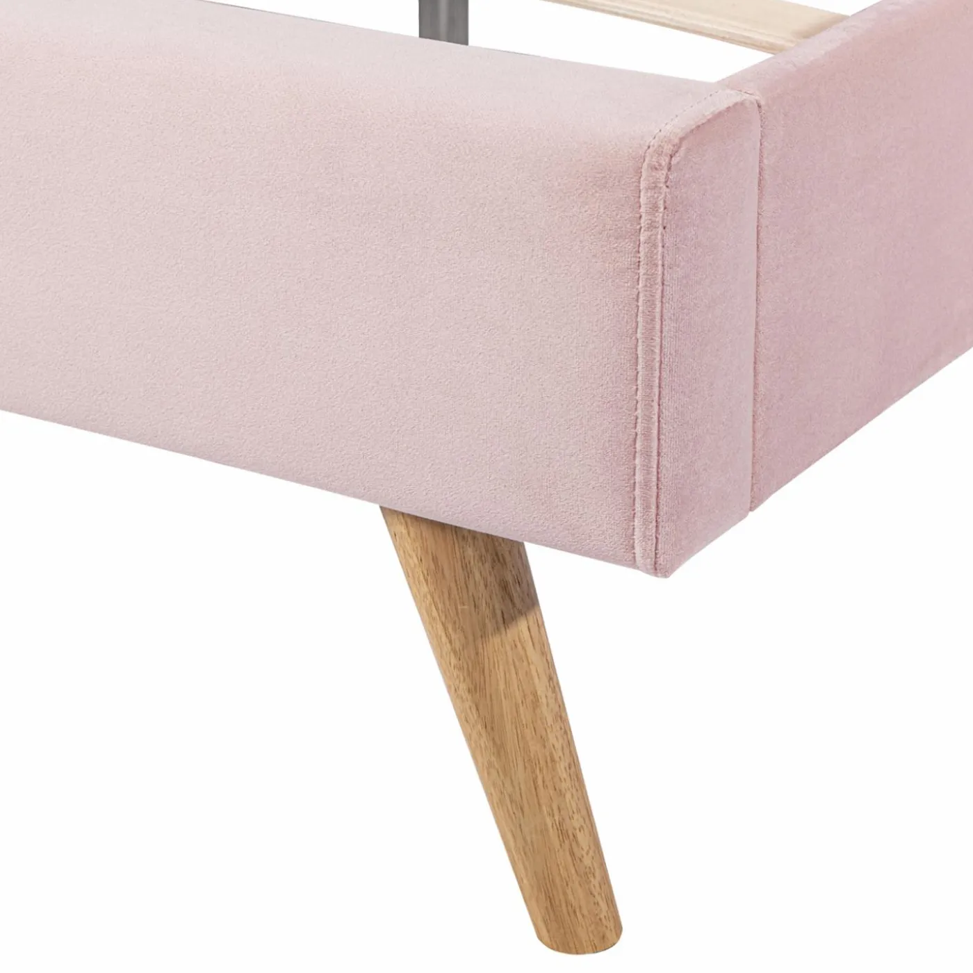 Lit style scandinave 140x190 cm rose