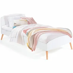 Lit style scandinave 90x190 cm blanc