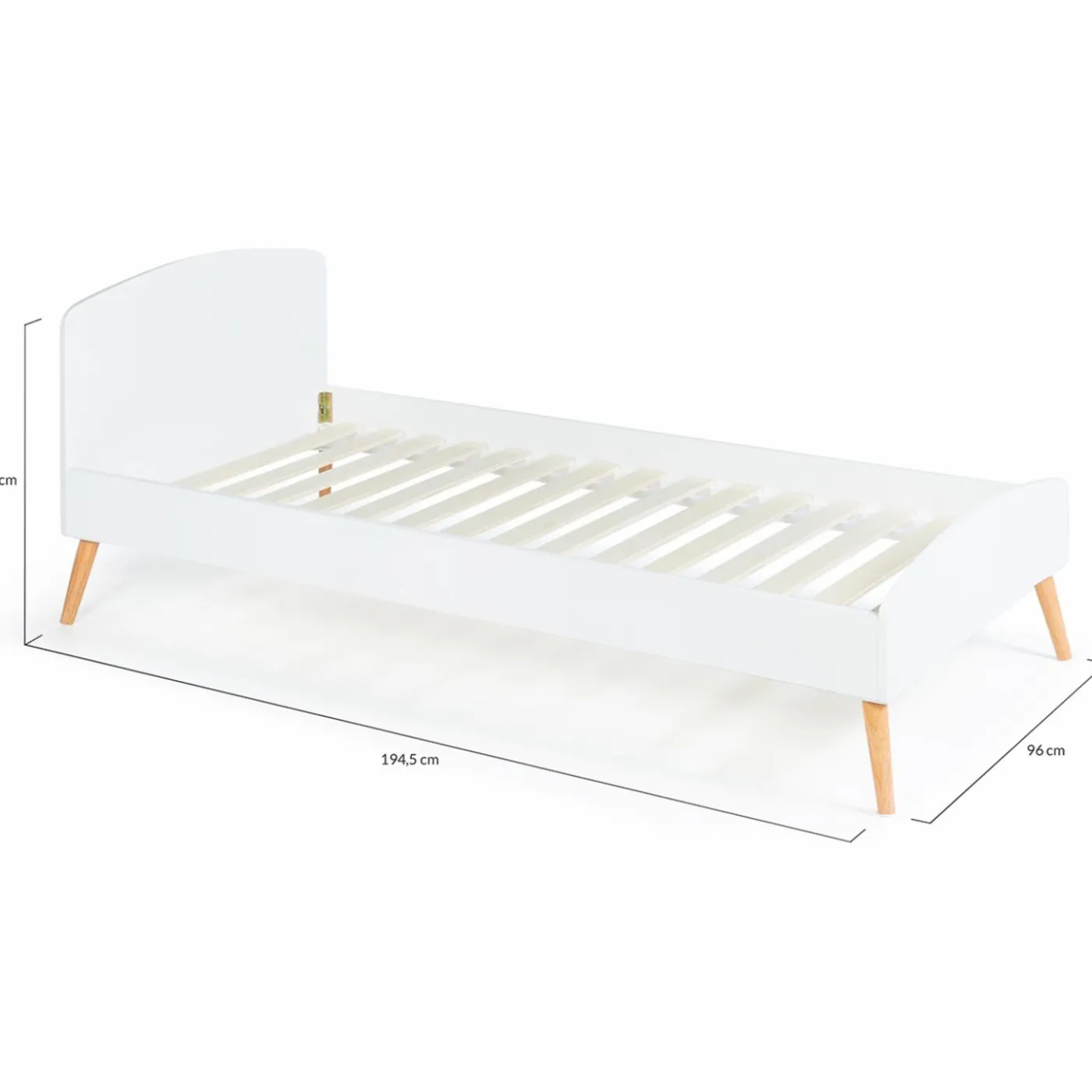 Lit style scandinave 90x190 cm blanc