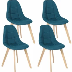 Lot 4 chaises scandinaves bleu canard