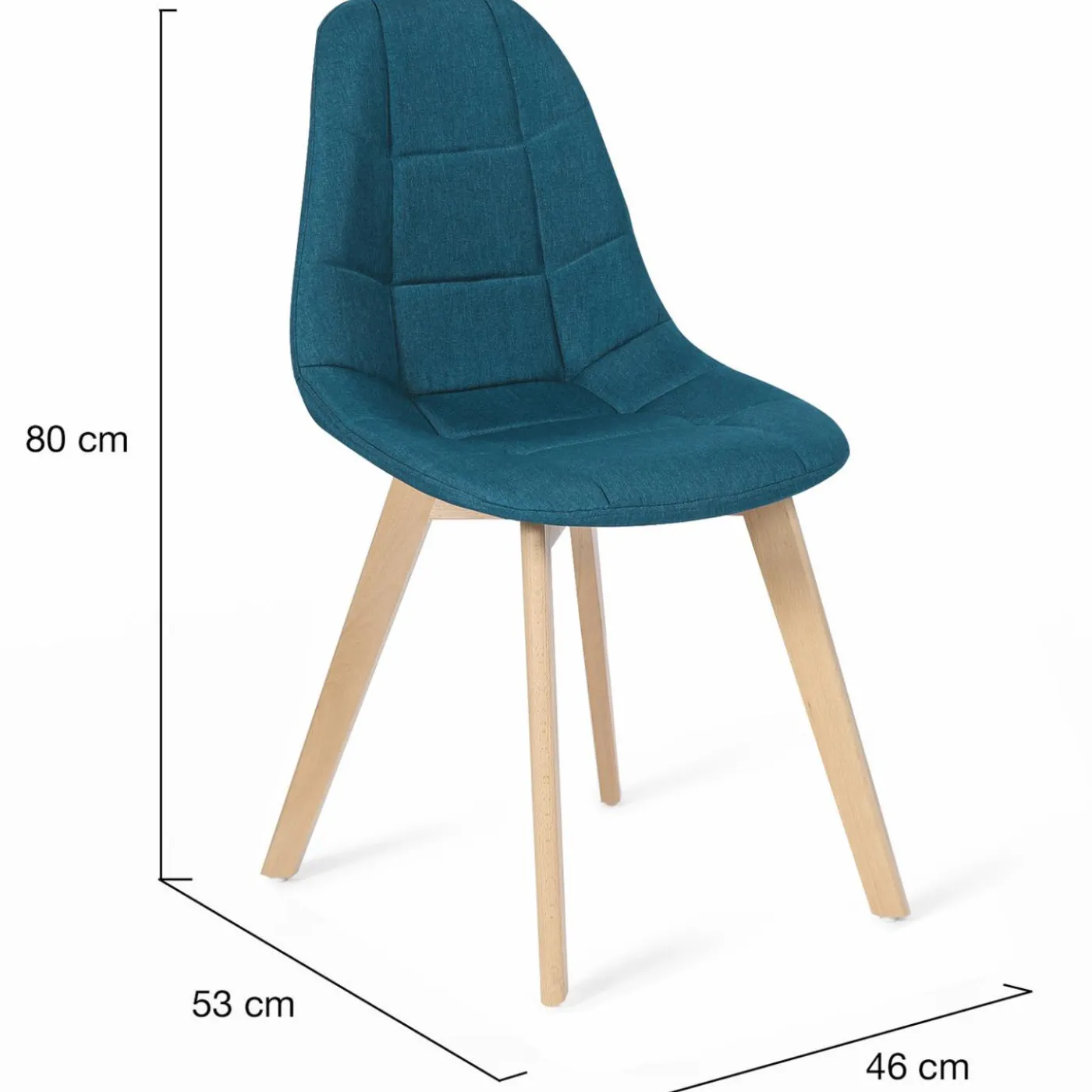 Lot 4 chaises scandinaves bleu canard