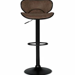 Lot 2 tabourets de bar marron réglables