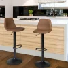 Lot 2 tabourets de bar marron vintage réglables