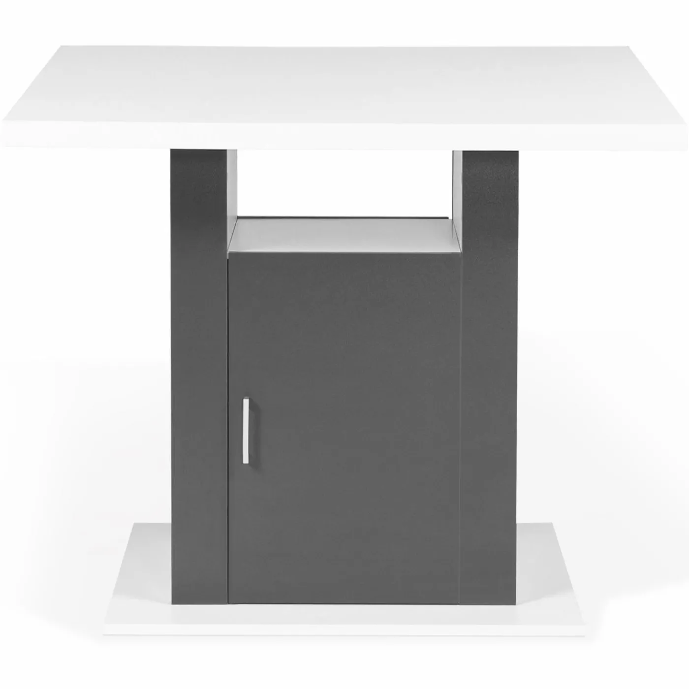 Îlot central bois blanc et gris 110 cm