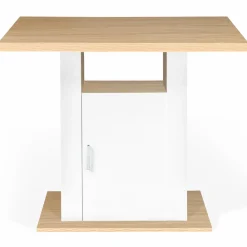 Îlot central bois blanc et imitation hêtre 110 cm