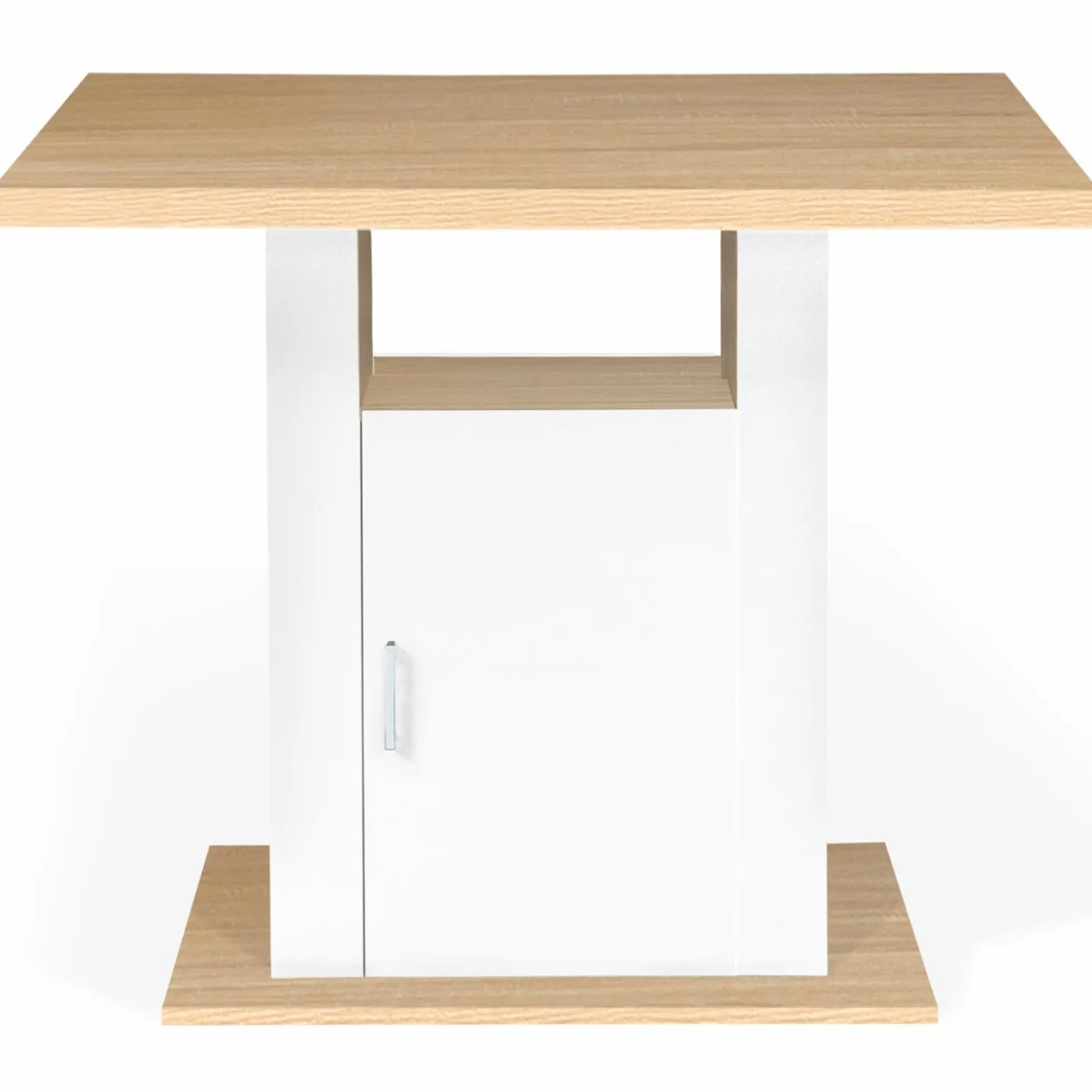 Îlot central bois blanc et imitation hêtre 110 cm