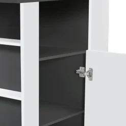 Îlot central cuisine bois gris et blanc 110 cm