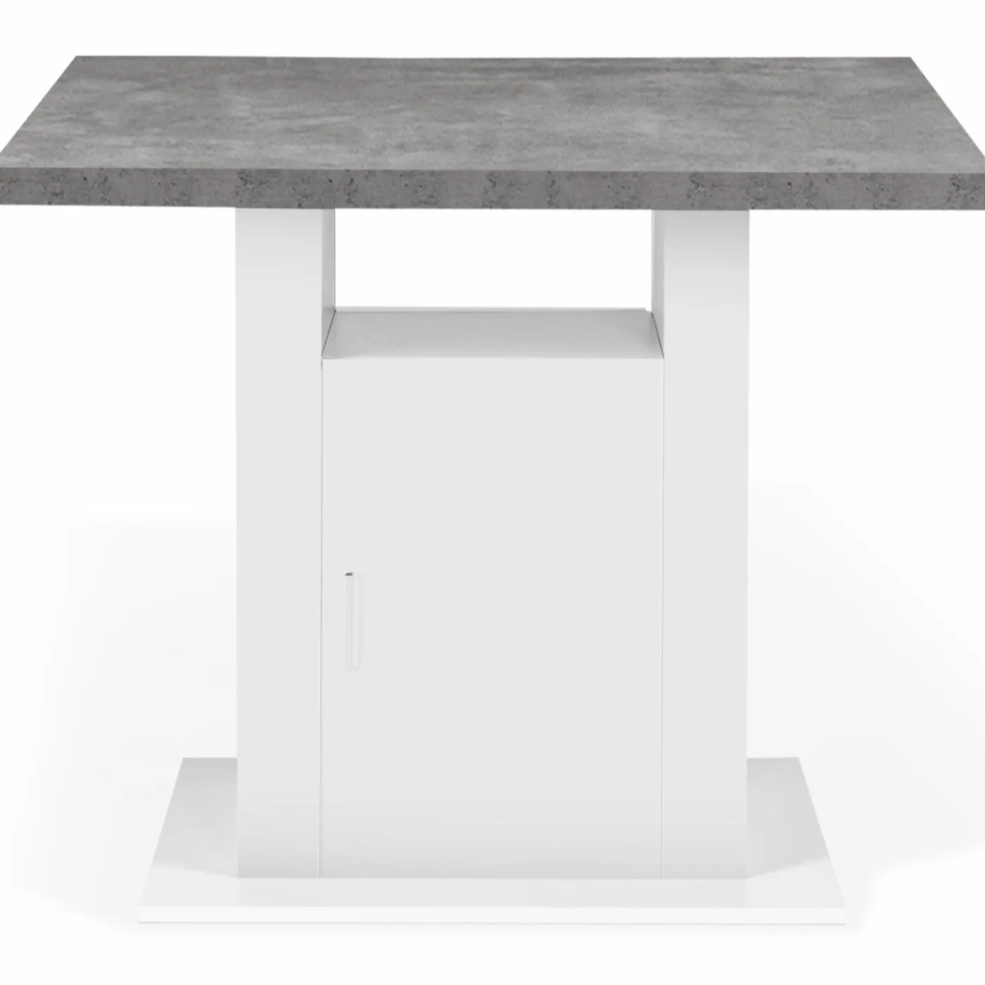 Îlot central cuisine plateau effet béton et bois blanc 110 cm