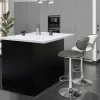 Îlot central effet marbre et bois noir 120 cm