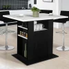 Îlot central effet marbre et bois noir 110 cm
