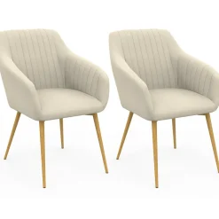 Lot chaises et fauteuils de table avec pied effet bois