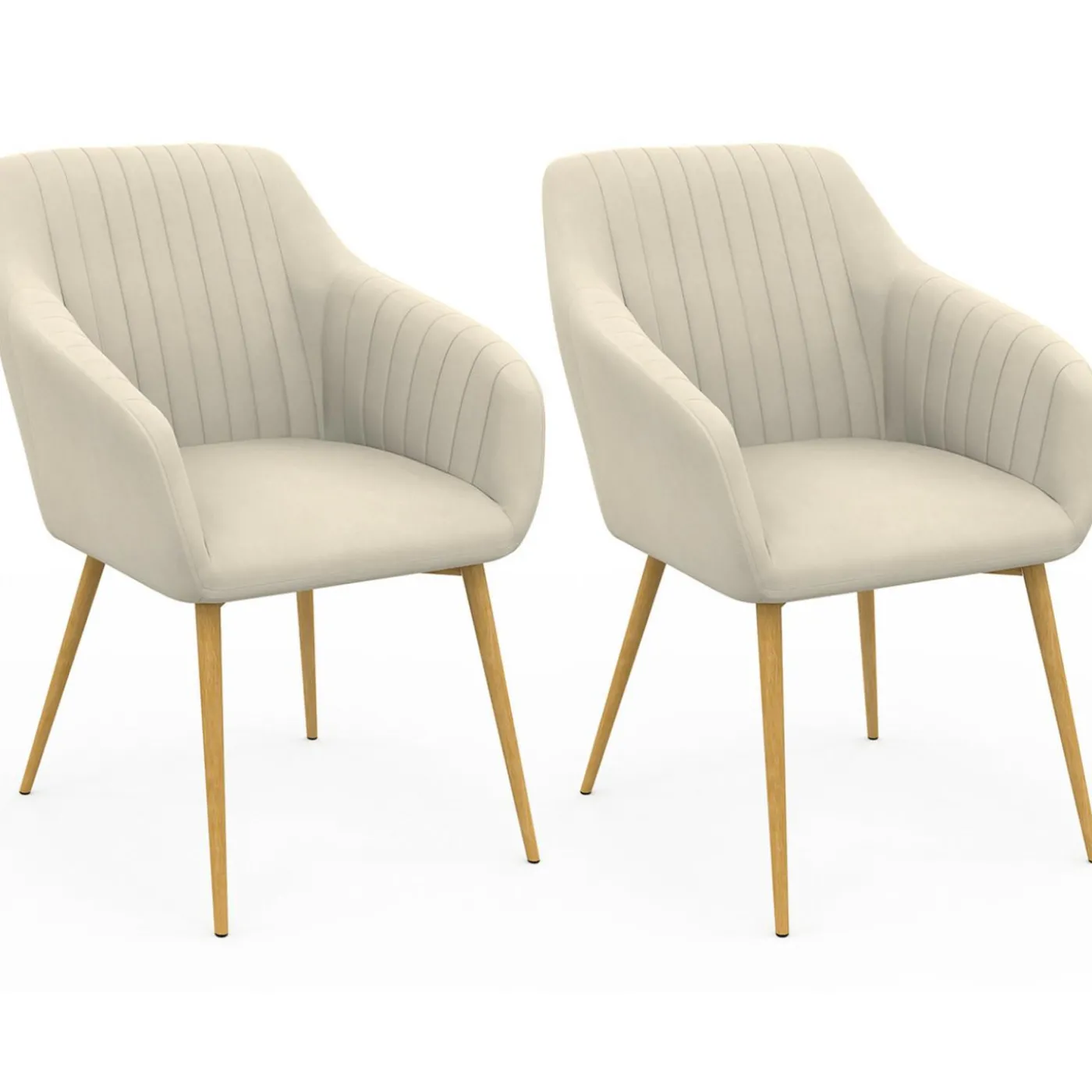Lot chaises et fauteuils de table avec pied effet bois
