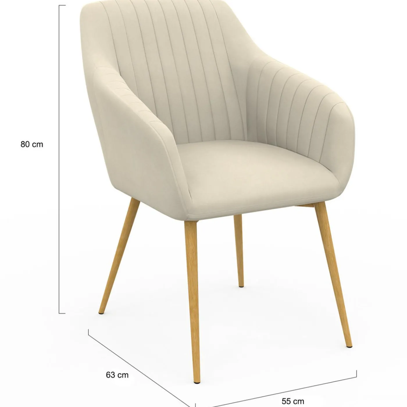 Lot chaises et fauteuils de table avec pied effet bois