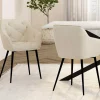 Lot chaises et fauteuils de table beige