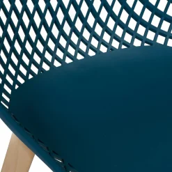 Lot de 4 chaises ajourées bleu canard design