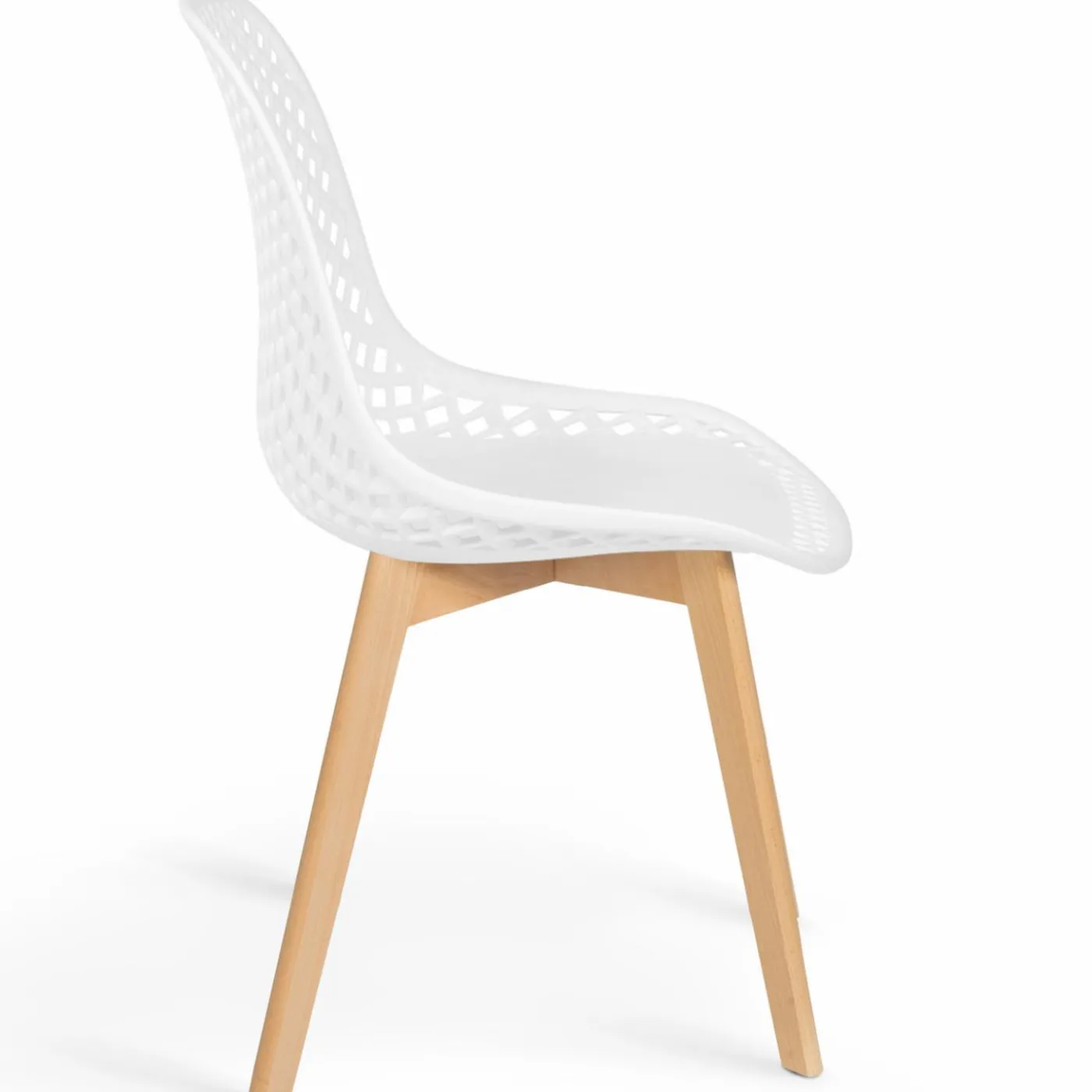 Lot de 4 chaises ajourées blanches design