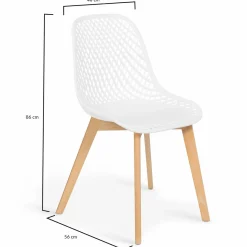 Lot de 4 chaises ajourées dépareillées design