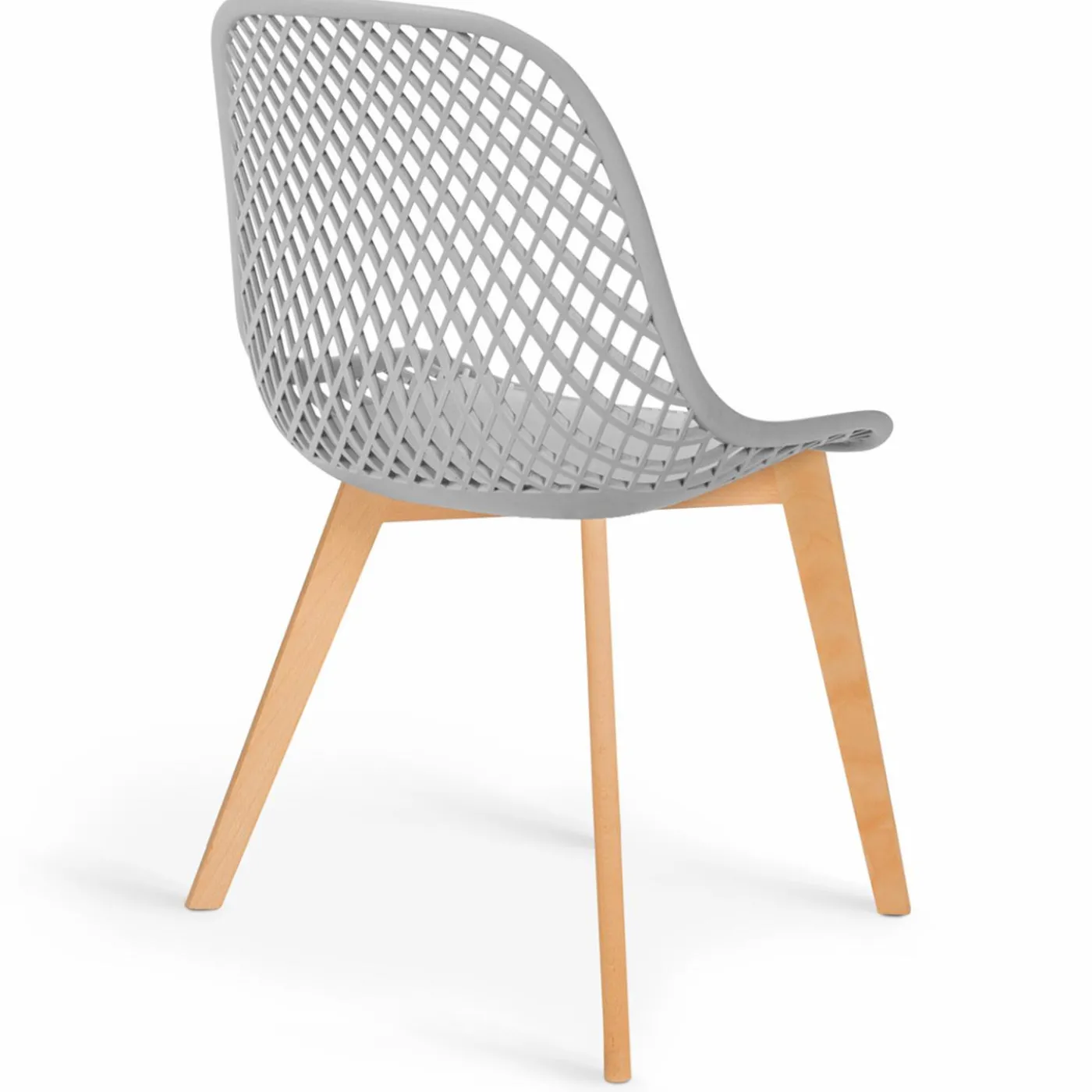 Lot de 4 chaises ajourées dépareillées pastel design scandinave