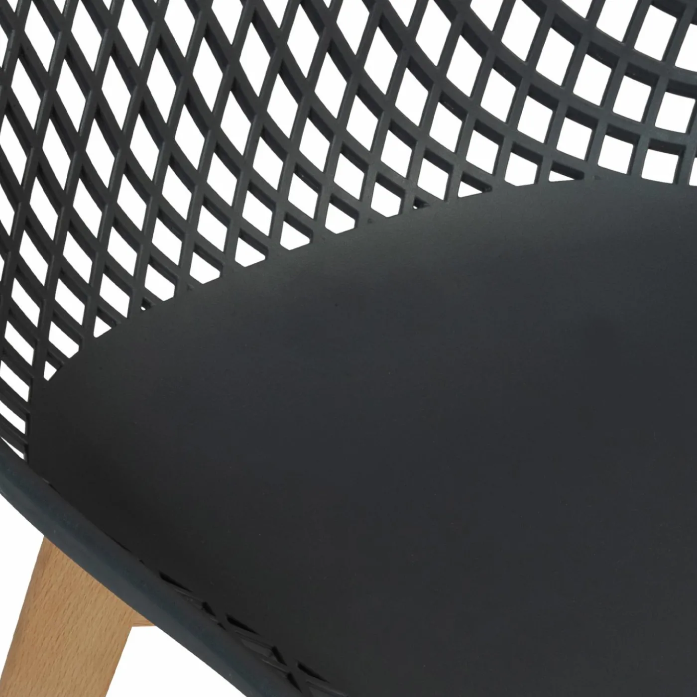 Lot de 4 chaises ajourées grises design