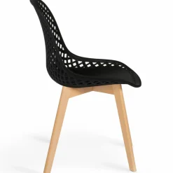 Lot de 4 chaises ajourées noires design