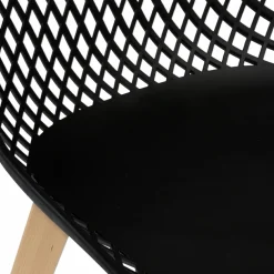 Lot de 4 chaises ajourées noires design