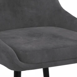 Lot de 6 chaises avec accoudoirs en velours gris foncé