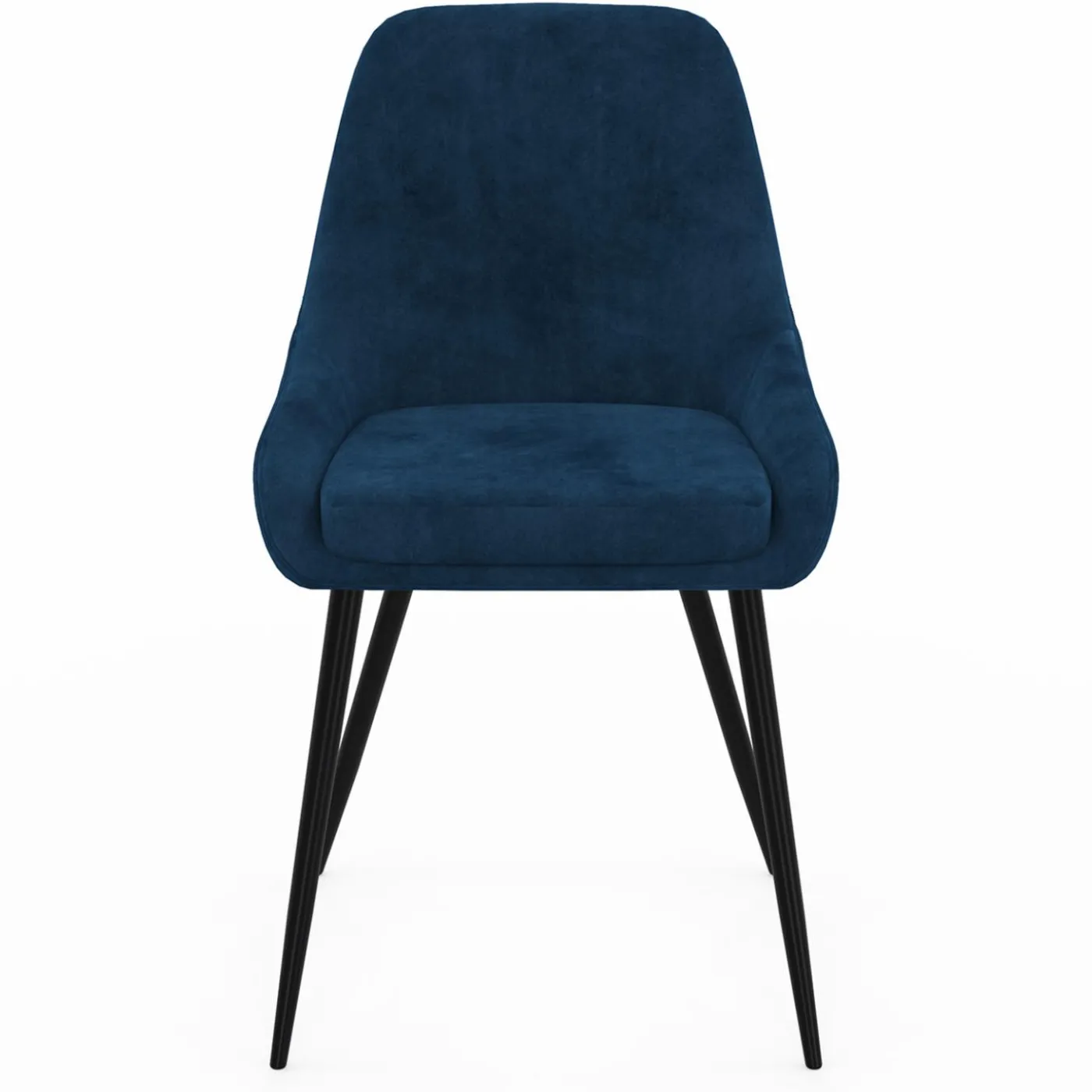 Lot de 4 chaises avec accoudoirs en velours bleu