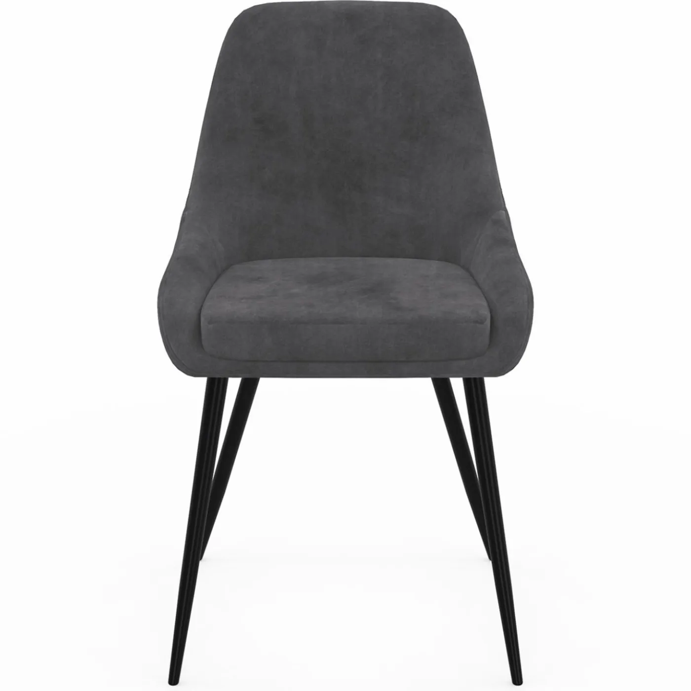 Lot de 4 chaises avec accoudoirs en velours gris foncé