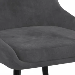 Lot de 4 chaises avec accoudoirs en velours gris foncé