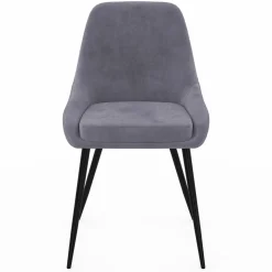 Lot de 4 chaises avec accoudoirs en velours gris clair