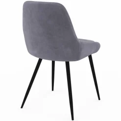 Lot de 4 chaises avec accoudoirs en velours gris clair