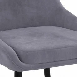 Lot de 4 chaises avec accoudoirs en velours gris clair