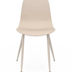 Lot de 6 chaises beige avec pieds en métal