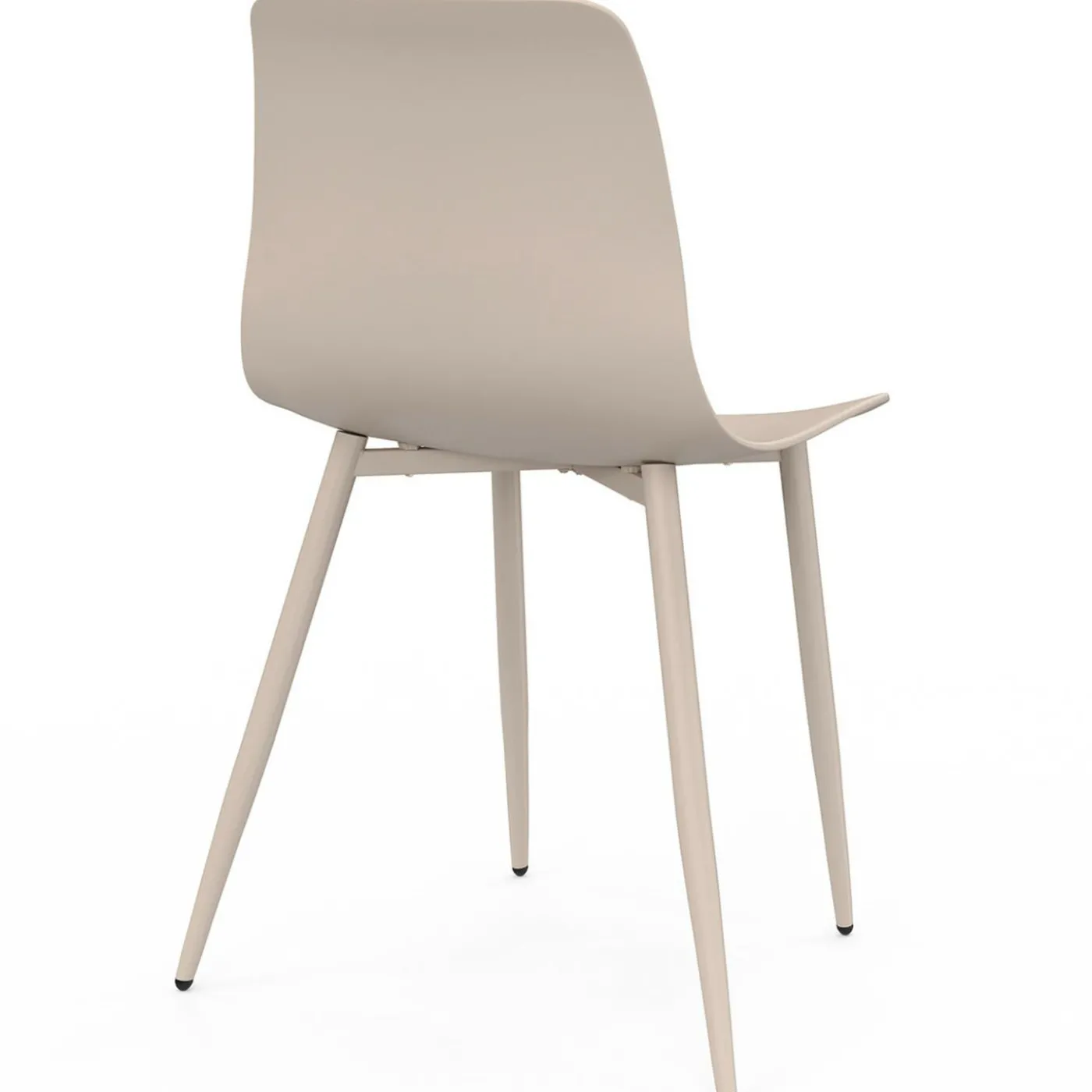 Lot de 6 chaises beige avec pieds en métal