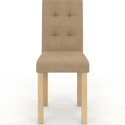 Lot de 6 chaises capitonnées tricolore taupe, beige et marron