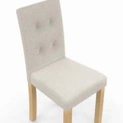 Lot de 6 chaises capitonnées tricolore taupe, beige et marron